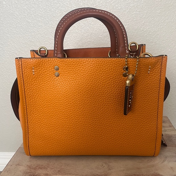 Coach Rogue 25 Brass/Papaya NWT - Picture 2 of 11